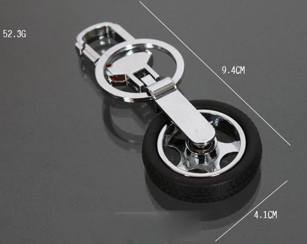 Rotatable car's wheel keychain