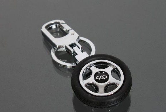 Rotatable car's wheel keychain