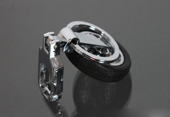 Rotatable car's wheel keychain