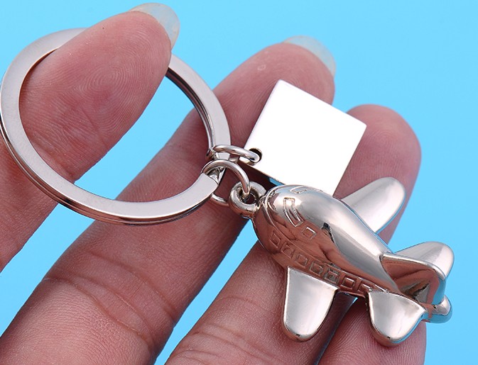 Mini alloy aircraft keychain