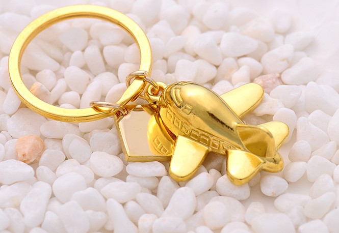 Mini alloy aircraft keychain