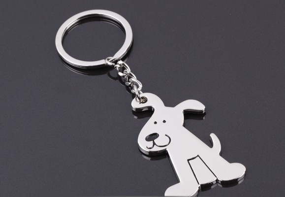 6cm alloy dog keychain
