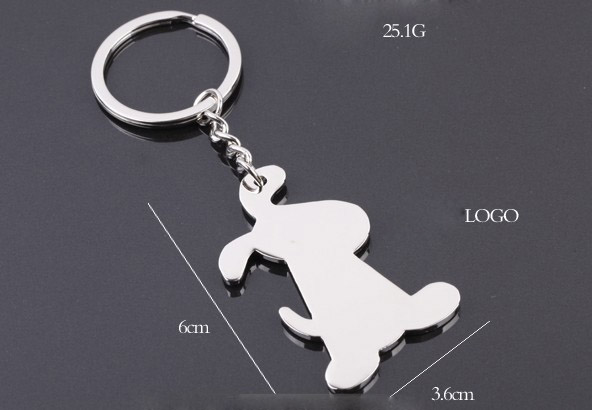 6cm alloy dog keychain