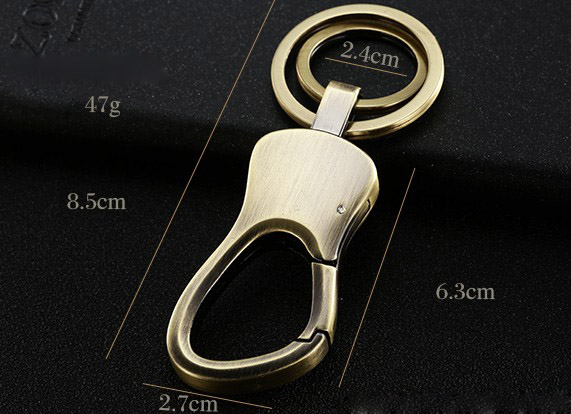 Personalized double ring alloy keychain