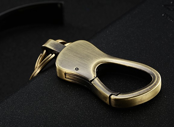 Personalized double ring alloy keychain