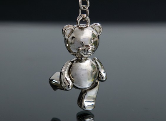 Silver Bear alloy keychain