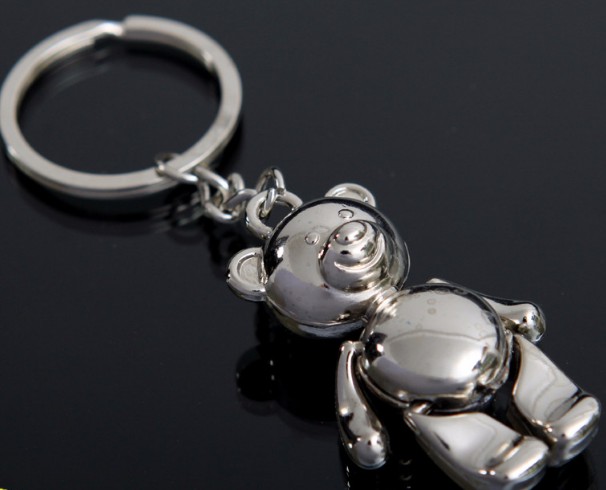 Silver Bear alloy keychain