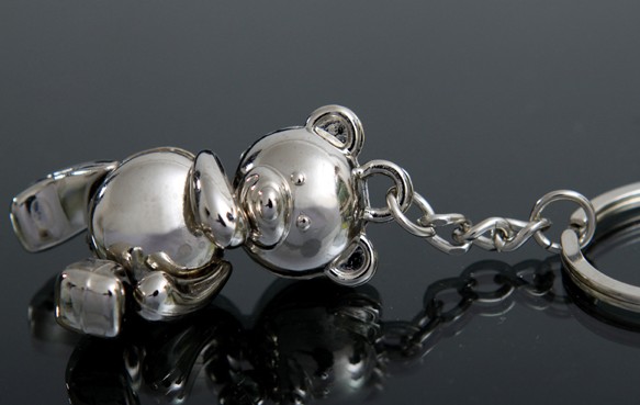 Silver Bear alloy keychain