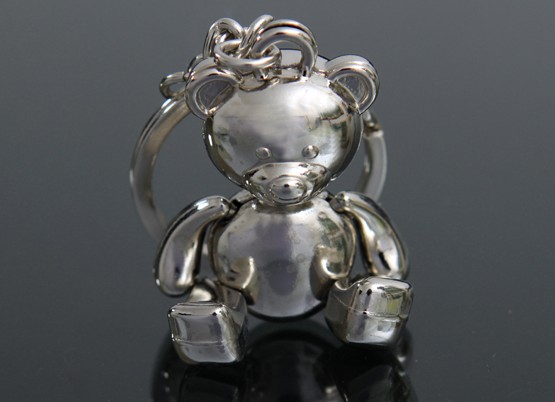 Silver Bear alloy keychain