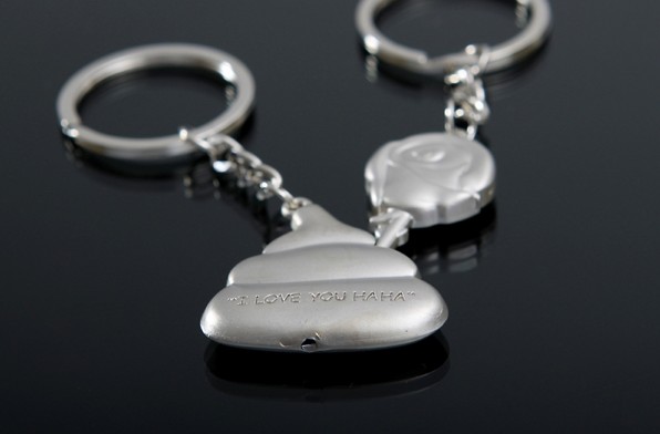 Flowers and stool lovers keychains