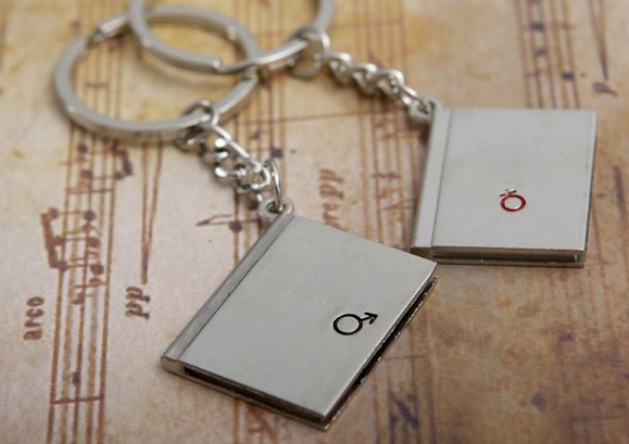 Love diary couple keychains