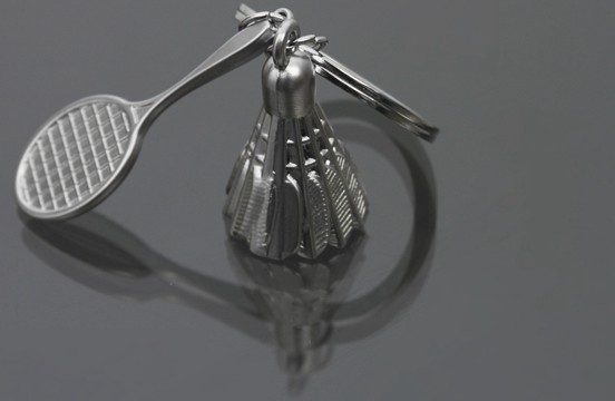 Personalized badminton keychain