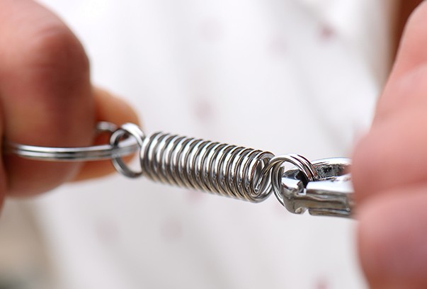 Spring alloy keychain