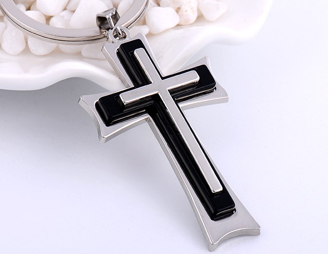 Cross alloy keychain