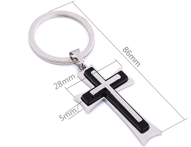 Cross alloy keychain