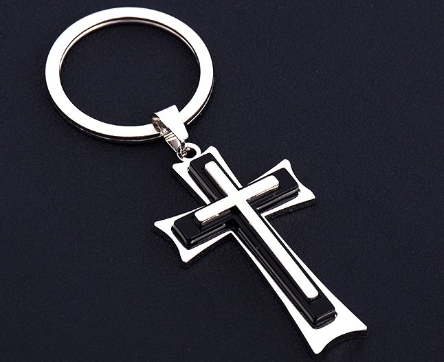 Cross alloy keychain