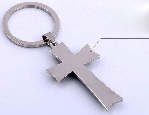 Cross alloy keychain