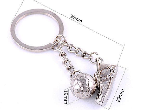 Football shoes and soccer keychain