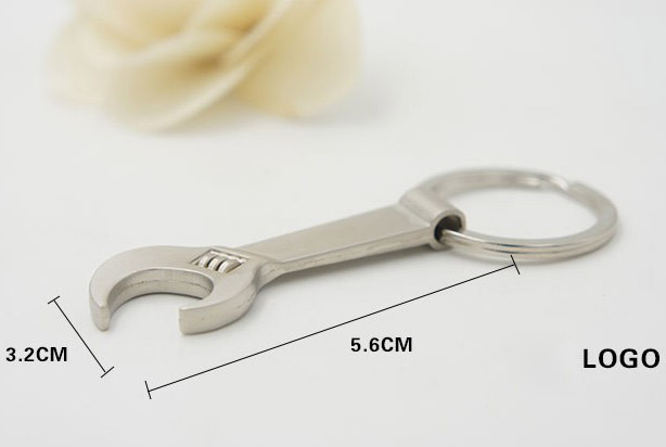 Personalized wrench bottle opener keychain