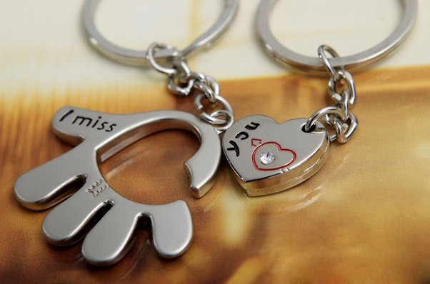 Love in the palm keychains