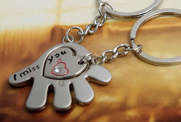 Love in the palm keychains