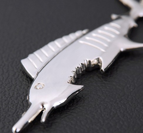 Marlin fish bottle opener keychain