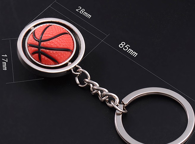 Rotatable basketball keychain