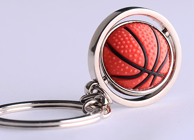 Rotatable basketball keychain
