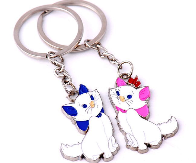 Lovers cats alloy keychains