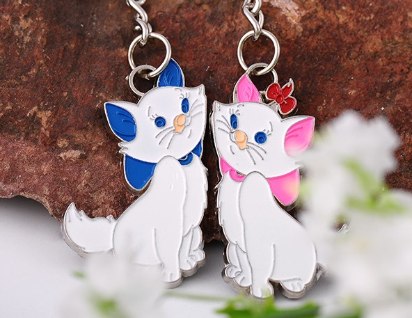 Lovers cats alloy keychains