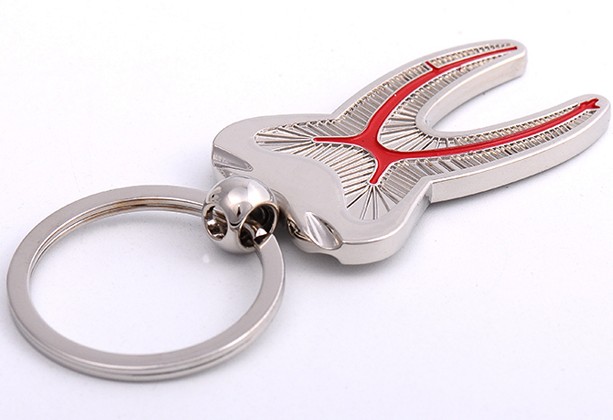 Tooth alloy keychain