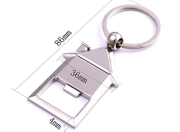 Alloy house bottle opener keychain