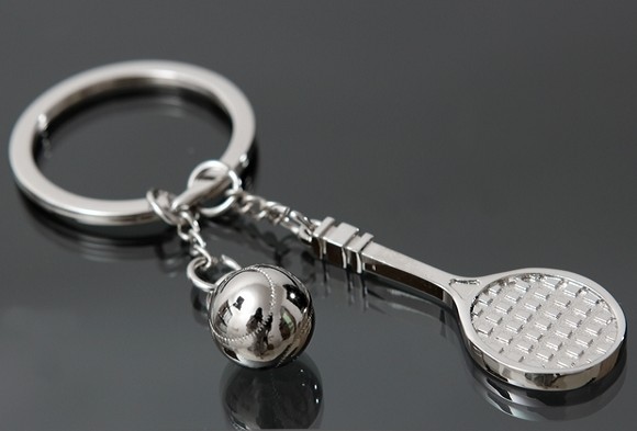 Tennis alloy keychain