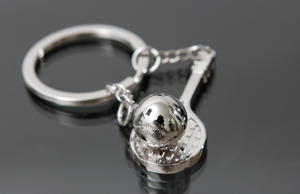 Tennis alloy keychain