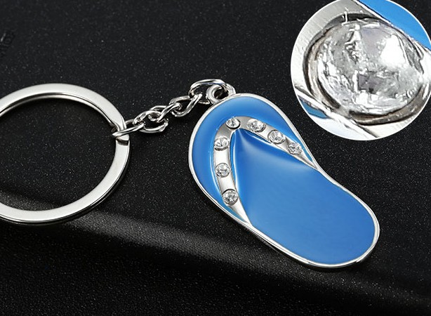 Rhinestone slippers keychain
