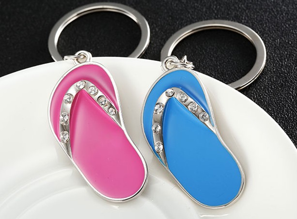 Rhinestone slippers keychain