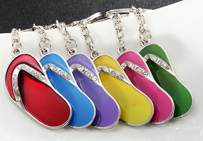 Rhinestone slippers keychain