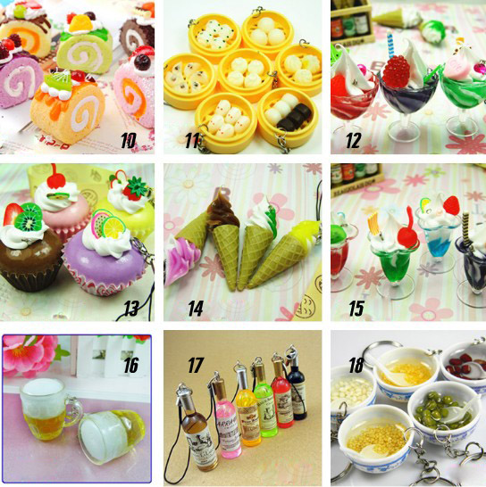 Simulation food keychain