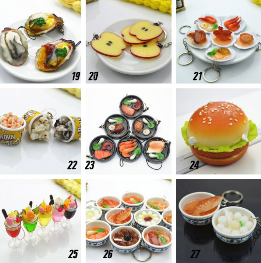 Simulation food keychain
