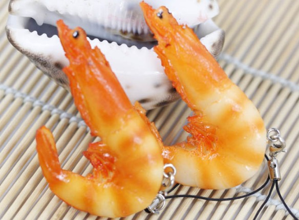 PVC prawn keychain