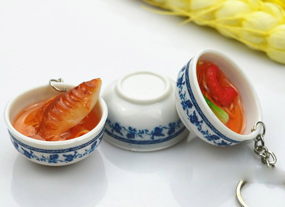 Noodle bowl keychain