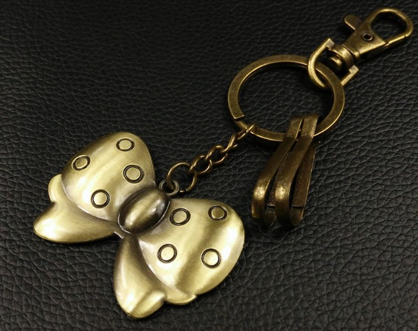 Bronze butterfly keychain