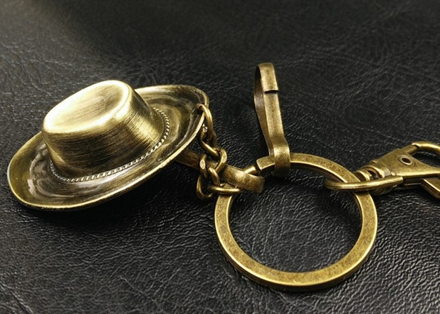 Bronze hat keychain