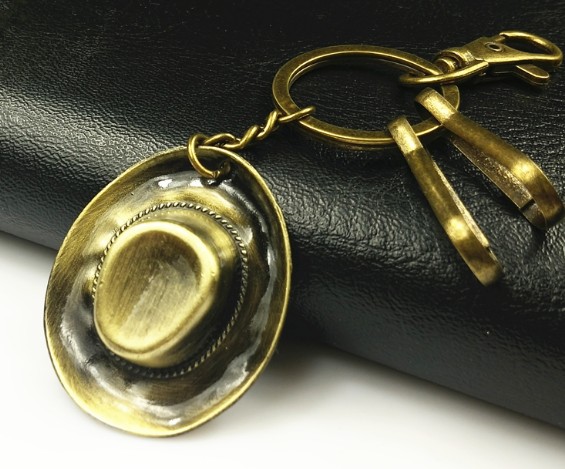 Bronze hat keychain