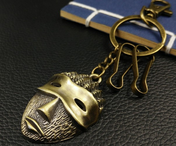 Bronze mask keychain