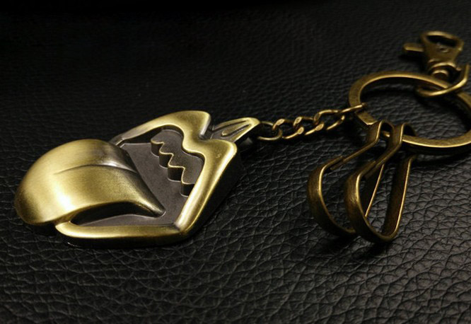 Bronze tongue keychain