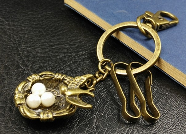 Swallow returned home keychain