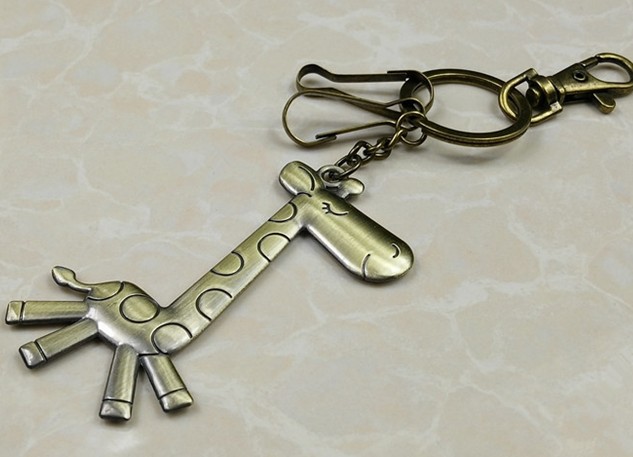 Bronze giraffe keychain