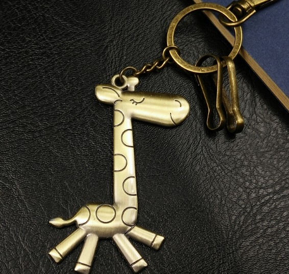 Bronze giraffe keychain
