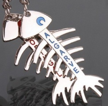 Fish bones couple keychains